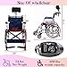 CUIOT Ultra-Lightweight Wheelchair for Adults with Headrest- Folding Transport Wheelchair with Flip-Backs Arms & Removable Swing-Away Footrests, 17.5