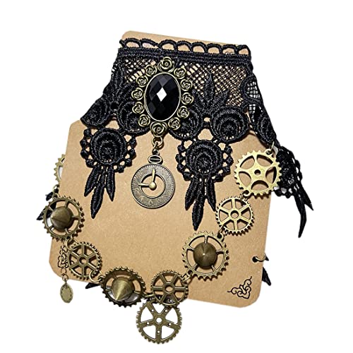 Aabellay Gothic Black Lace Necklace Steampunk Vampire Choker Punk Victorian Costume Party Retro Vintage Wedding Party Prom Festival Halloween Jewelry for Women Girls - Y484 steampunk buy now online Aabellay Gothic Black Lace Necklace Steampunk Vampire Choker Punk Victorian Costume Party Retro Vintage Wedding Party Prom Festival Halloween Jewelry for Women Girls - Y484 steampunk buy now online