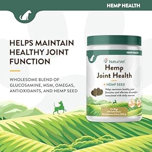 Naturvet  Hemp Joint Health for Dogs  Plus Hemp Seed | Supports Overall Joint Health | Enhanced with Glucosamine Msm Chondroitin  Antioxidants | 120 Soft Chews  Cucciolini Doodles Naturvet  hemp joint health for dogs  plus hemp seed | supports overall joint health | enhanced with glucosamine msm chondroitin  antioxidants | 120 soft chews   cucciolini doodles