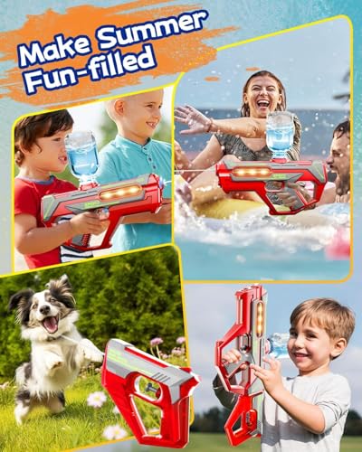 Image of Amitasha 2in1 Electric Water Gun Pistol Rechargeable Automatic Manual Water Pistol for Kids & Adults,Continuous Shooting, Perfect for Holi, Pool, Beach,Outdoor Water Fights Summer Gift