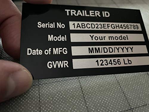 Custom Engraved Aluminum Trailer id Plate