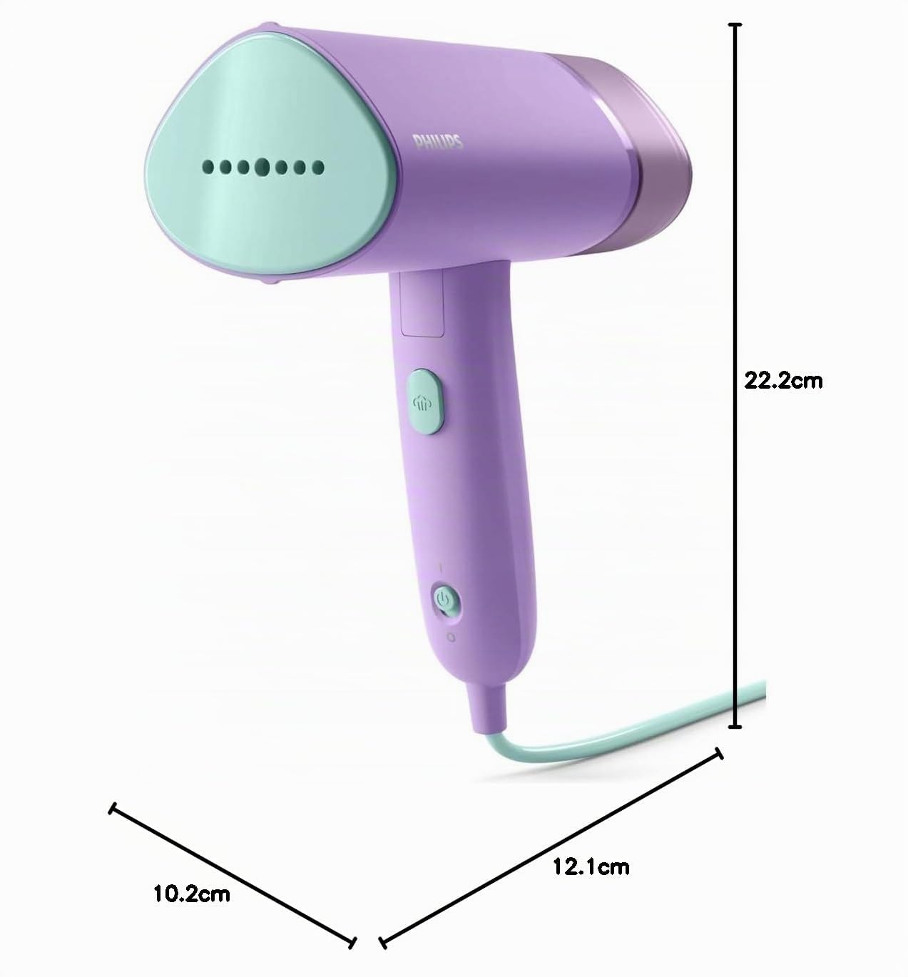 Philips 3000-Serie Tragbarer Dampfglätter - 1000 W, Dampfleistung 20 g/min, 100ml Wassertank, Kein Bügelbrett erforderlich, Inklusive Aufbewahrungstasche, 630g geringes Gewicht, Lila (STH3010/30)
