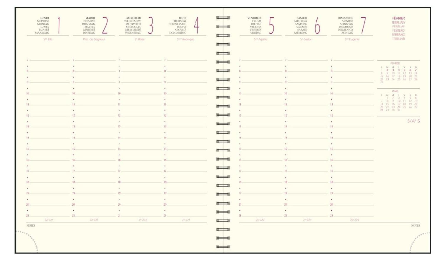 Exacompta - 180842E - Refill Pack for Eurotime 18S Desk Calendar Spiral Bound - 15 cm x 17 cm - Week to View January 2023 to December 2023
