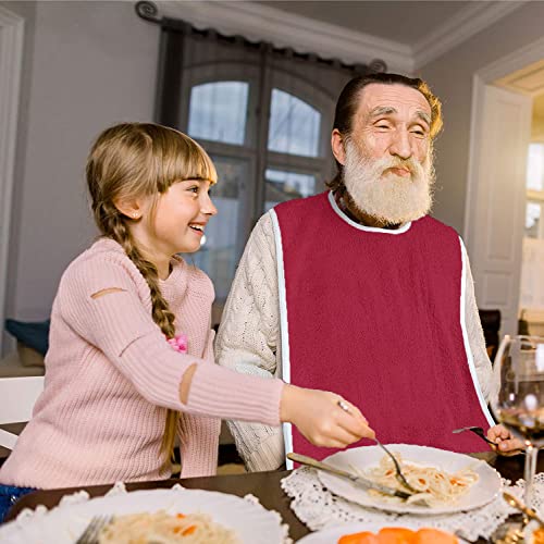 Image of Avalon Towels Adult Bibs Aprons - Clothing Protector Bibs for Adult - Terry Cloth Adult Bib Super Absorbent and Washable bib