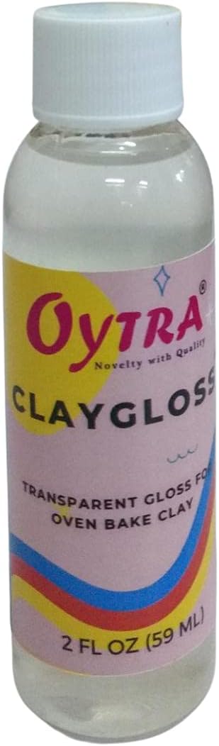 Oytra CLAYGLOSS 59 ml / 2 FL OZ Transparent Gloss Glaze for Polymer Oven Bake Clay Art and Craft Hobby Material