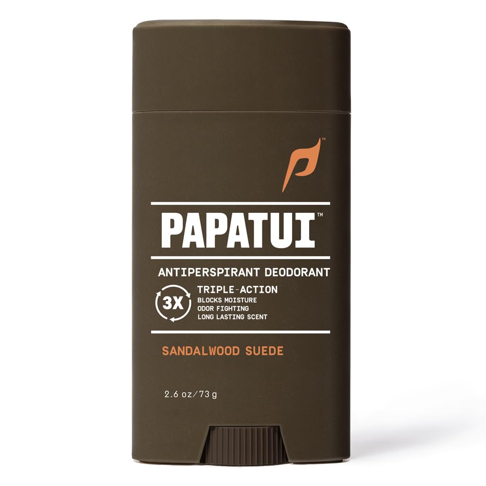 PAPATUI by Dwayne Johnson Triple Action Antiperspirant for Men | Sweat Control, Odor Neutralizer & Skin Nourishing | Sandalwood Suede | 2.6 oz