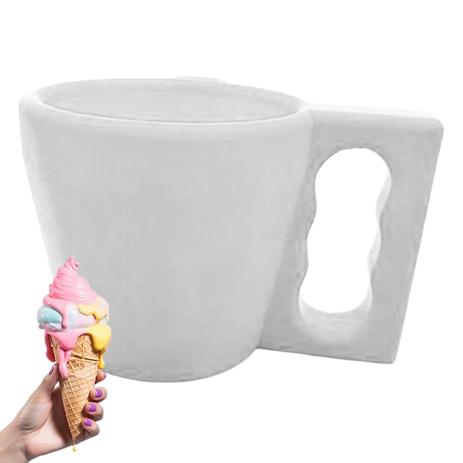 Ice Cream Pint Mug, Portable Dessert Tub With Handle, Ice Cream Pint Containers Anti Freeze Cups Holder for Home Family Gathering Parties Picnic