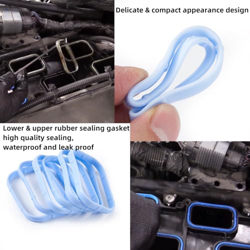 Image of Intake Manifold Upper and Lower Gasket Set Fits for Chrysler 200 300 Town and Country 2011-2016 Dodge Avenger Challenger Charger Durango Jeep Grand Cherokee VW Routan Replaces