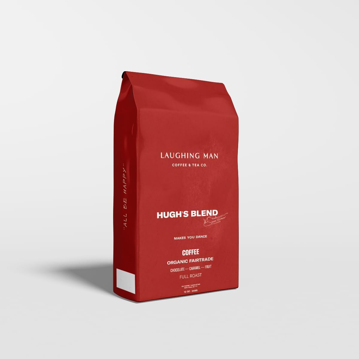 Laughing Man Hugh's House Blend, Whole Bean Coffee, Full Roast, 12oz