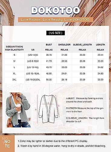 Dokotoo CT5W271171-17-M-T01 Womens Sweaters Cardigans Fashion Chunky Ladies Winter Cable Knit Cozy Open Front Pockets Long Sleeve Chunky Chenille Knit Cardigans Sweater Pullover Outerwear Coats Brown M thumb #4