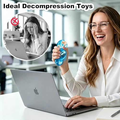 Image of Squeeze Toys Squishies Stress Cube - 2 Pack Stress Relief Fidget Toy for Teens & Adults, Soft TPR Sensory Squeeze Toy for Anxiety Relief, Cool Office Desk Decor & Party Favors, Durable & Washable