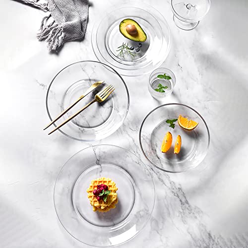 Wuweot 8 Pack Glass Dessert Plate, 7.5 Inch Clear Salad Plates Appetizer Plate thumb #3