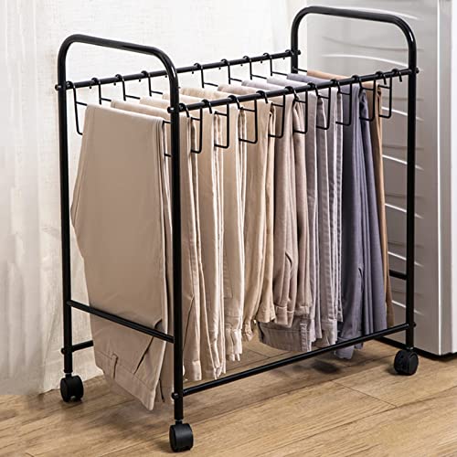 Chariot à pantalons vertical grande capacité avec roulettes verrouillables