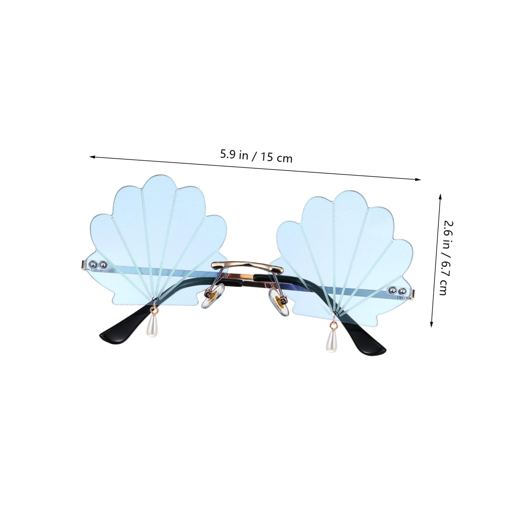 BESPORTBLE 6 Stk Muschel- -brille Partybrillen Rave-brille Party-requisiten Partybrille Für Erwachsene Shell-brille Kreative Brille Rahmenlose Brille Kind Hülse