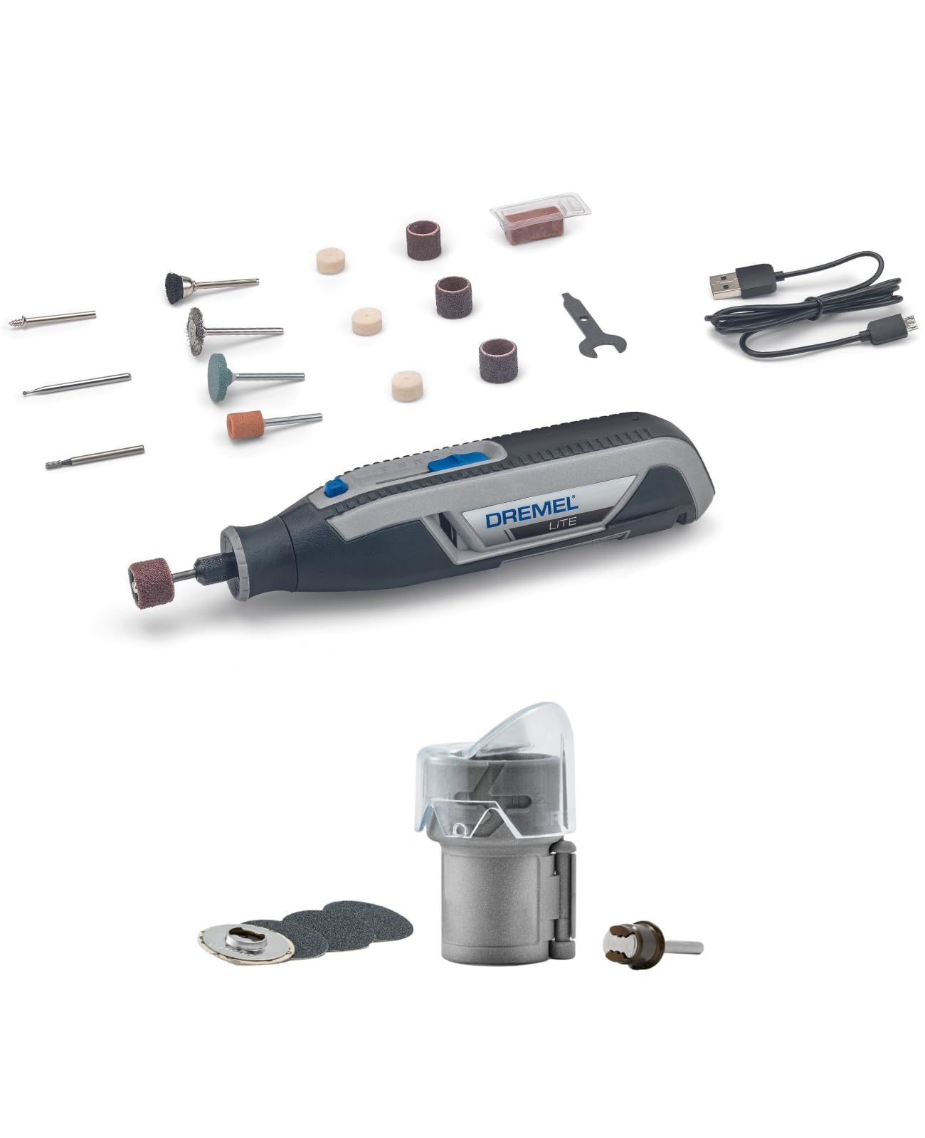 Outil multifonction Dremel Lite 7760 sans fil 3,6V avec 15 accessoires