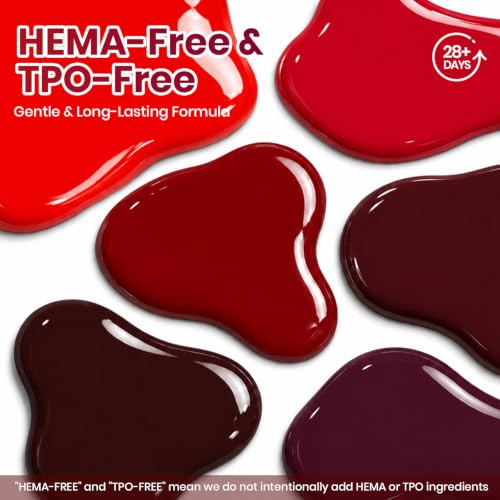 Image of Beetles Burgundy Gel Nail Polish Set, 6 Red Wine Colors Gel