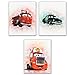 BigWig Prints Cars Poster Set - Cars Room Decor for Boys And Girls, Lightning Mcqueen Room Decor, Wall Art for Kids Bedroom, Tow Mater Doc Hudson Jackson Storm Cruz Ramirez - 9 Pack (8x10”) Unframed