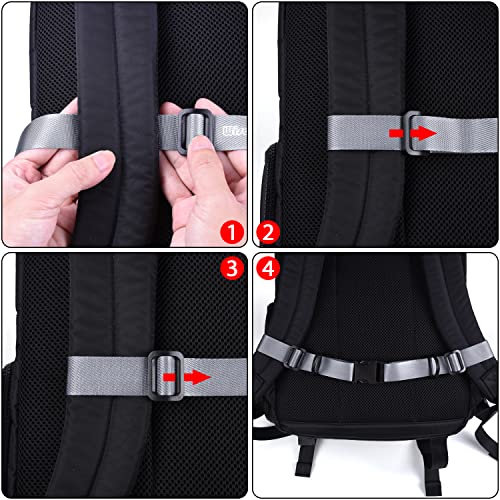 Wisdompro Backpack Chest Strap, Heavy Duty Adjustable Backpack Sternum Strap Chest Belt with Quick Release Buckle for Hiking and Jogging - with Slide Locks (Grey) - Image 4