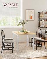 VASAGLE Esszimmerstühle, Küchenstühle, 2er Set, Metallrahmen, für Esszimmer, Wohnzimmer, Küche, Greige meliert-mattgrau LDC092G01 – Ansicht 2