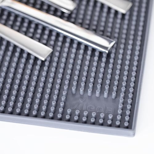 Vileda Abtropfmatte Geschirr 30x40cm - Trockenmatte - Anti-rutsch Spülmatte - Rollbar & Platzsparend, ideal für Geschirr, Besteck & Gläser - Abtropfunterlage TPR