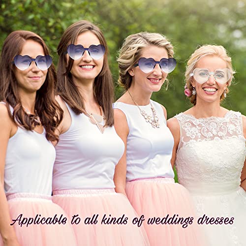 KIDZVEFUN Bachelorette Party Favors, Heart Sunglasses, 9 Pack Heart Shaped Rimless Transparent Cute Fun Sunglasses for Women Valentines Day Gifts Party Supplies (1 White+8 Black)2