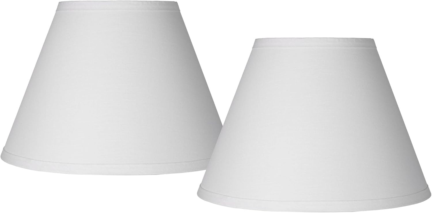 Set of 2 Empire Lamp Shades White Small 6" Top x 12" Bottom x 8" High x
