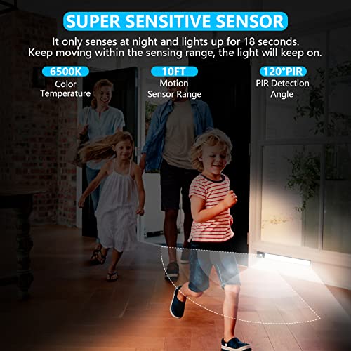 Pinci 126 Led Motion Sensor Cabinet Light,Magnetic Motion Activated Light,Under Counter Closet Lighting,Wireless Dimmable Rechargeable Night Lights With Hand-Wave Sensor For Wardrobe,Kitchen #TOP1