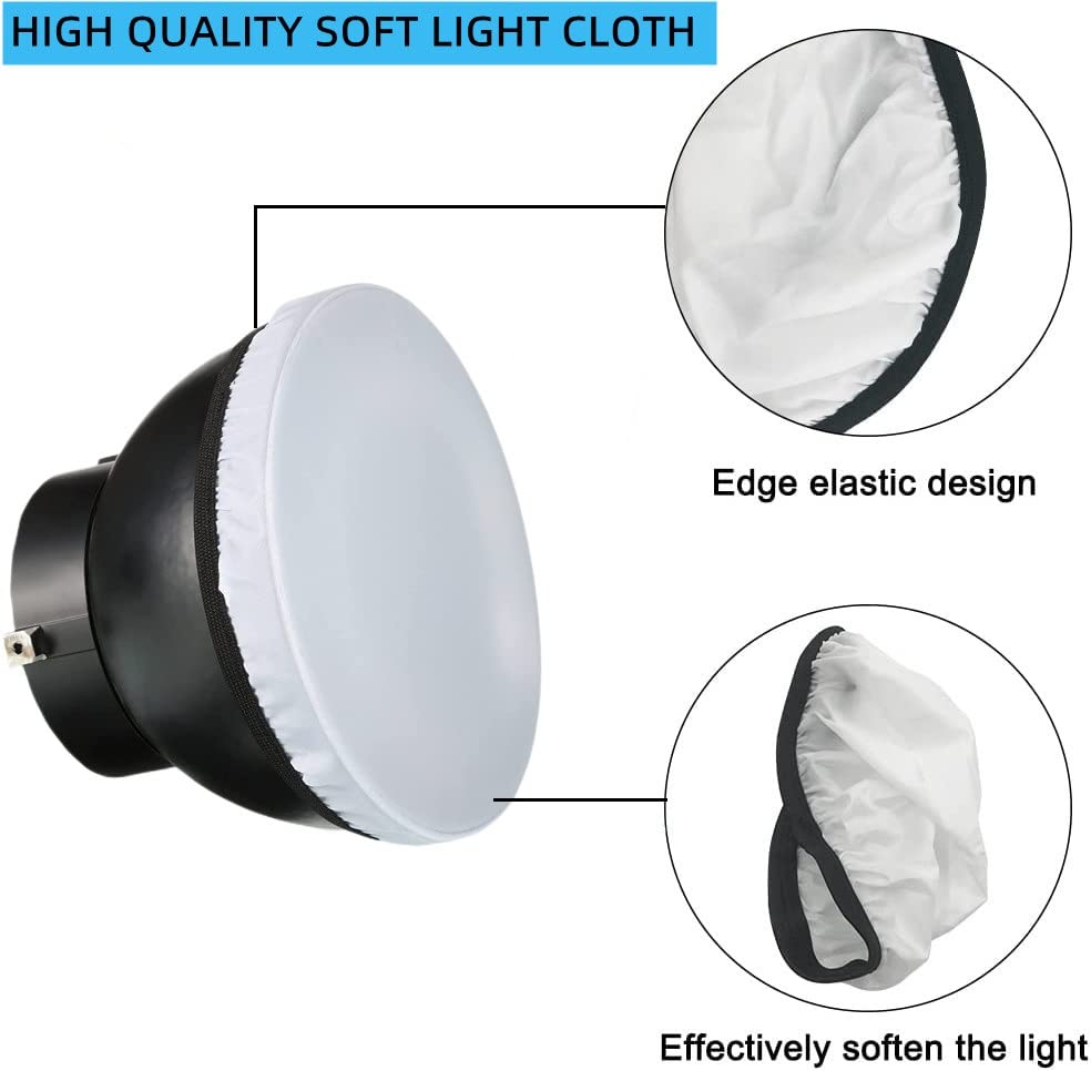 5 Stück 18 Cm Diffusor-Lichtsocken – Weiß, Weiches Tuch, Für Studio-Blitz, Strobe, Reflektoren