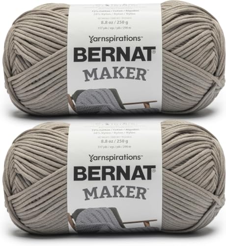 Image of Bernat Maker Clay Yarn of 250g /8.8oz - 72% Cotton 28% Nylon - #5 Bulky - 290m /317Yards - for Knitting, Crochet and Amigurumi (Pack of 24)