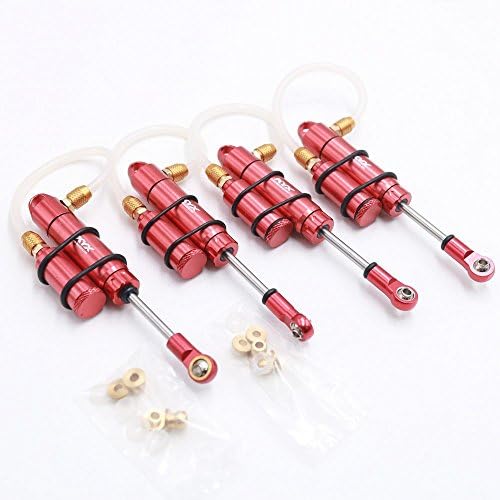 KYX Racing Metal 96mm Piggyback Shock Absorber w/Internal Spring for 1/10 RC Crawler Red