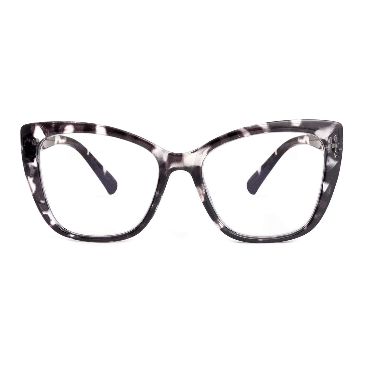 SKYWAY 2er-Pack Übergröße Lesebrille Damen, Groß Mode Quadratische Cat Eye Computerbrille Blaulichtfilter Brille mit Sehstärke