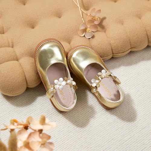 Image of Kiderence Toddler Girl Mary Jane School Uniform Dress Shoes Oxford Flats | Wide Toe Box Great Comfort for Student Shoe and Flower Girl Shoe for Wedding, Parties, Church
