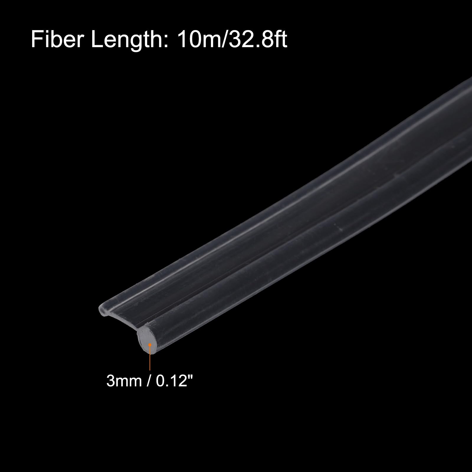 MECCANIXITY PMMA Fiber Optic Light Skirt Split Side Glow Cable, 3mmx10m LED Transparent for Car Decoration, DIY Art