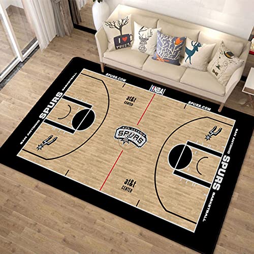 Oukerde Alfombra Baloncesto,Alfombra Antideslizante,Moderno Alfombra de Salon Antideslizante Lavable Estilo,para salón Dormitorio baño sofá Silla cojín,Sin pérdida de Cabello,sin decoloración Cover