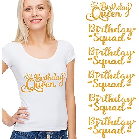 Waydress 15 Pcs Birthday Queen Squad Shirts Cover