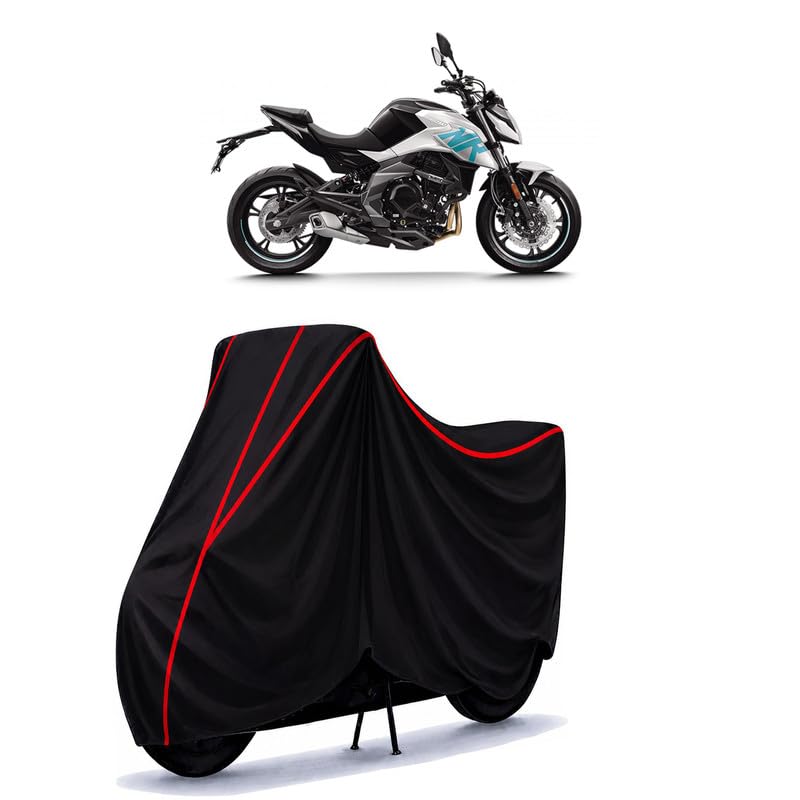 Image of CFMoto 400 NK Water Resistant Bike Cover for All Motorcycles & Rain | Heavy Duty Taffeta Fabric | UV Protection, Dustproof, Scratchproof | All Weather Two Wheeler Body Cover with Elastic Bottom