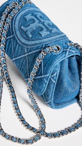 Tory Burch Women's Fleming Soft Denim Small Convertible Shoulder Bag4