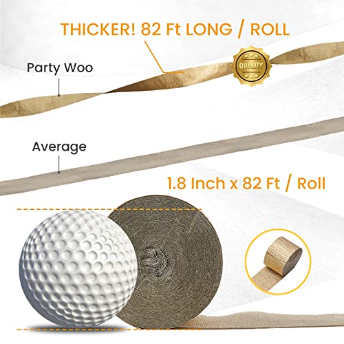 Image of PartyWoo Crepe Paper Streamers 6 Rolls 492ft, Pack of Lime Green, Gold Party Streamers for Birthday, Party, Wedding Decorations (1.8 Inch x 82 Ft /Roll)