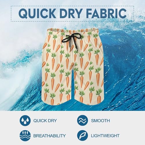 Mens Swim Trunks, Cute Carrots Print Swim Shorts with Mesh Lining Swimwear Bathing Suits Quick Dry3