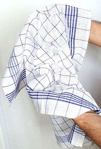 MTEXT Geschirrtücher Halbleinen, 50% Baumwolle 50% leinen, 50x70 cm, 10er Set (Blau) – Bild 4