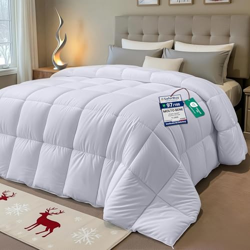 Utopia Bedding Invernale Piumone - Piumino singolo - Piumino letto Singolo, Trapunta Singolo, 100% Microfibra in Fibra Cava (Bianco, 135 x 200 cm - 350 GSM)