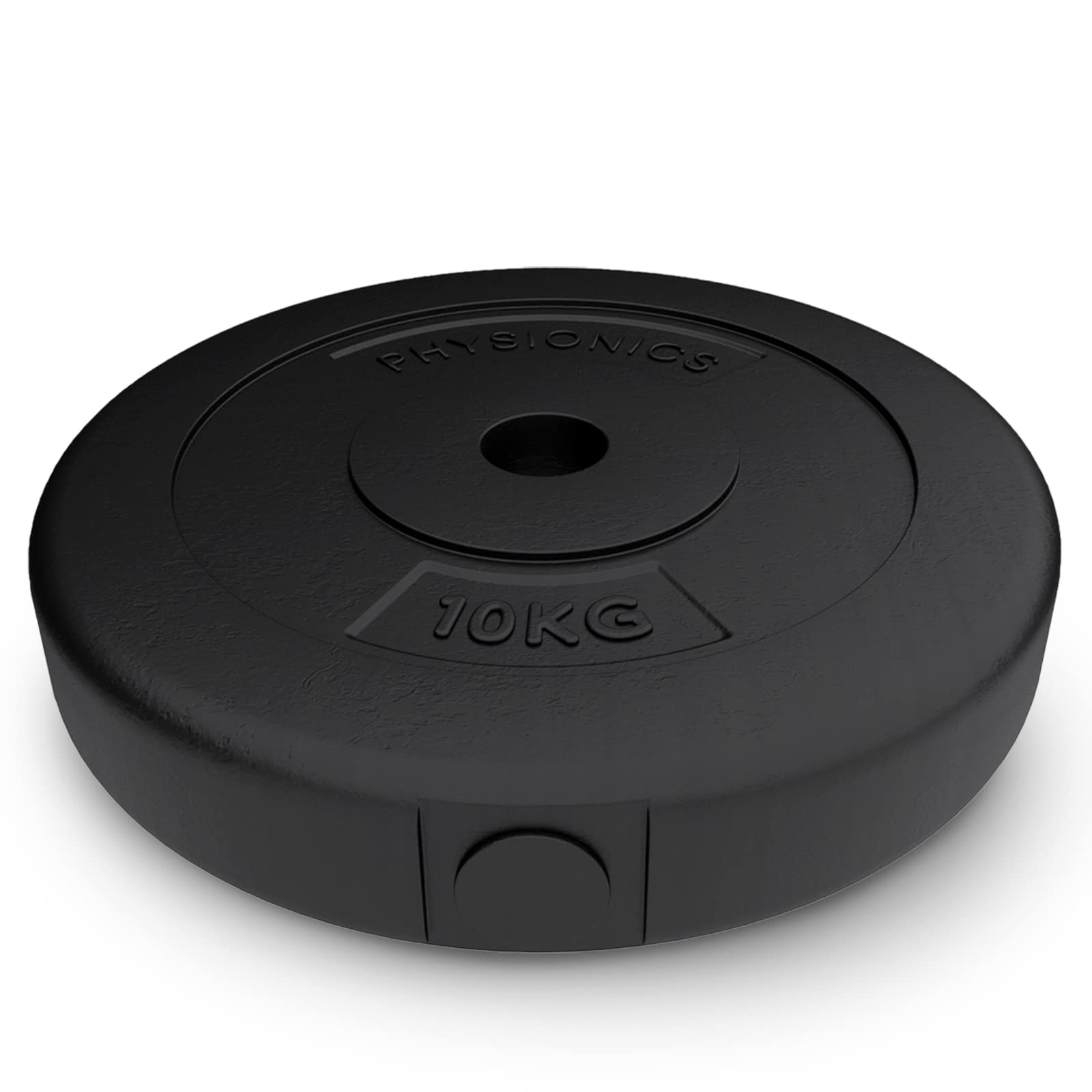 Physionics® Disques Poids - Set 2 x 2,5/5/10/15kg, Ø 31mm, Revêtement en Plastique - Plaques pour Haltères, Fitness, Musculation (2 x 10kg)