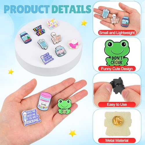 Image of Suncalla 30 Pcs Funny Nurse Enamel Pins for Backpacks Cute Medical Badge Lapel Brooch Charm Bulk for Paramedic Registered Nurse Doctor Healthcare Gift Hospital Accessory Supplies