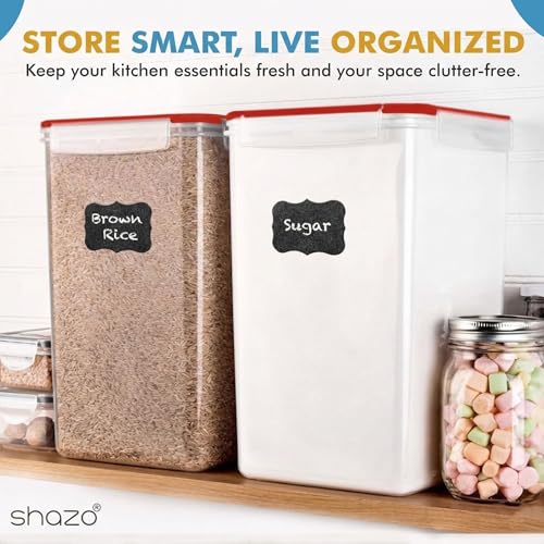 Image of Shazo 2 PC (9.5L | 321 Oz) Extra Large Bulk Food Storage Containers with Airtight Lids for Flour, Sugar, Rice, Cereal & Pasta - Leakproof, BPA-Free Plastic Canisters for Kitchen & Pantry Organization