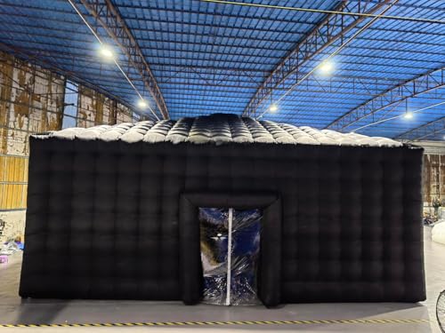 Image of Large 30x30ft Inflatable Nightclub Tent Black Inflatable Cube Disco Tent with Blower Mobile Portable Night Club Party Bar Pavilion for Backyard Outdoor Events