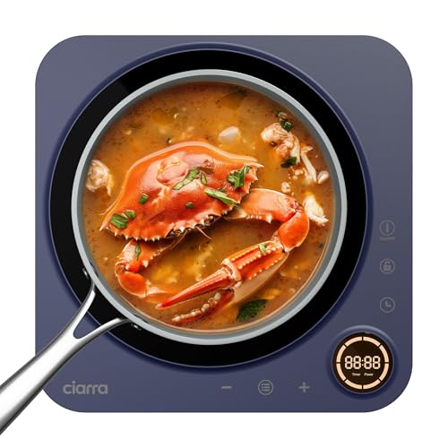 CIARRA CATIH1A-M Portable Induction Cooktop, Slim Single Electric Countertop Burner with Sensor...