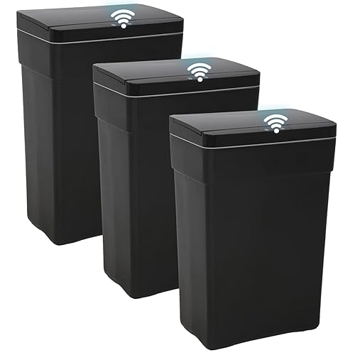 Papelera de plástico para basura gran capacidad de 13galones automática sin tacto con tapa para cocina dormitorio baño hogar oficina de 50 litros