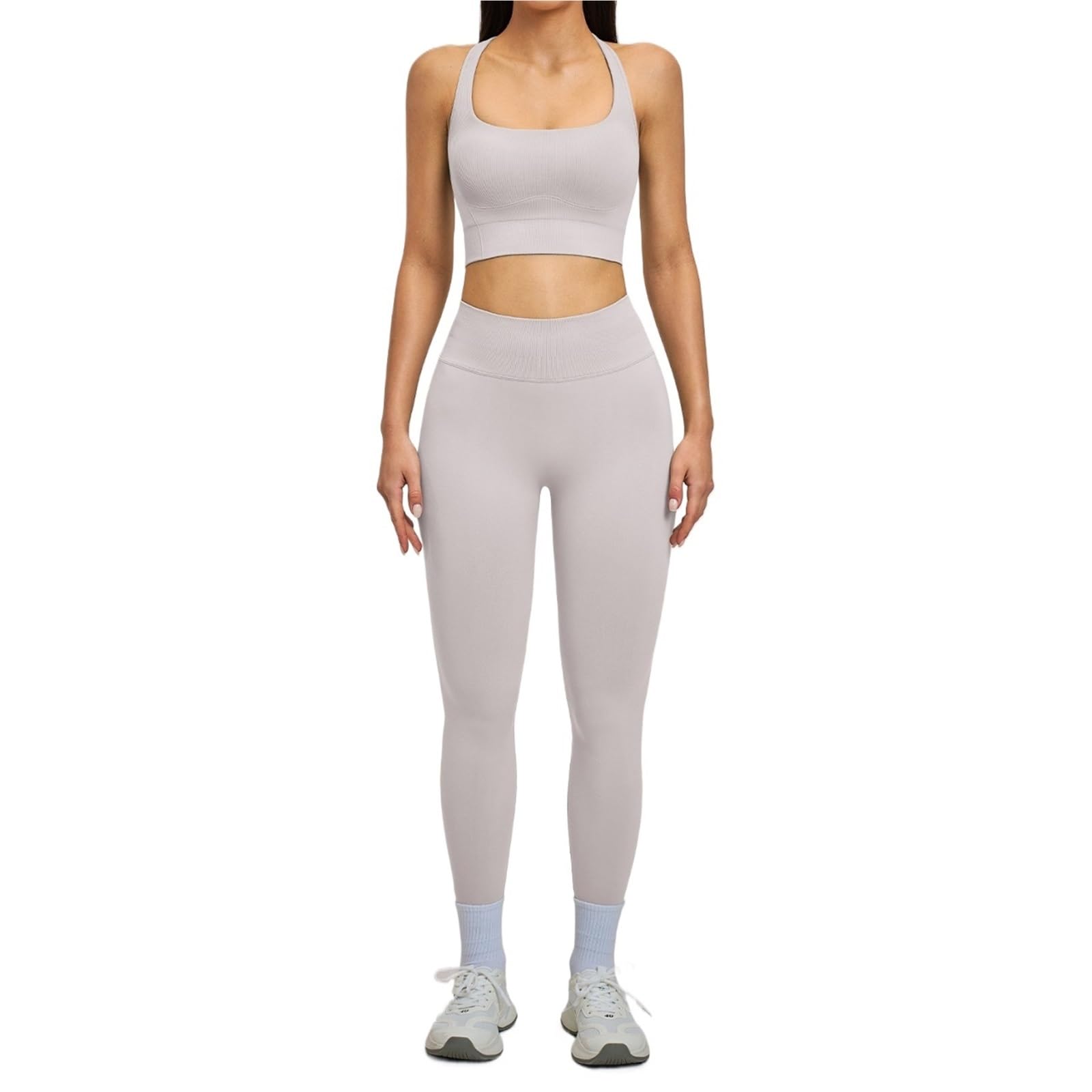 Conjunto Deportivo Mujer Conjunto de Yoga 2 uds., trajes deportivos sin costuras, sujetador a prueba golpes, mallas cintura alta, ropa gimnasio