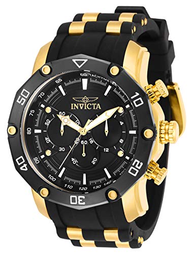 Invicta Men's Pro Diver Stainless Steel Quartz Watch with Silicone Strap, Black, 26