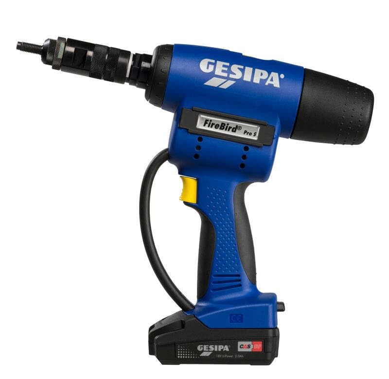 1689544, Gesipa Battery Tool, Firebird Pro Gold Edition CAS 18V Cordless Rivet Nut Tool Kit W/ 2.0Ah CAS Battery,